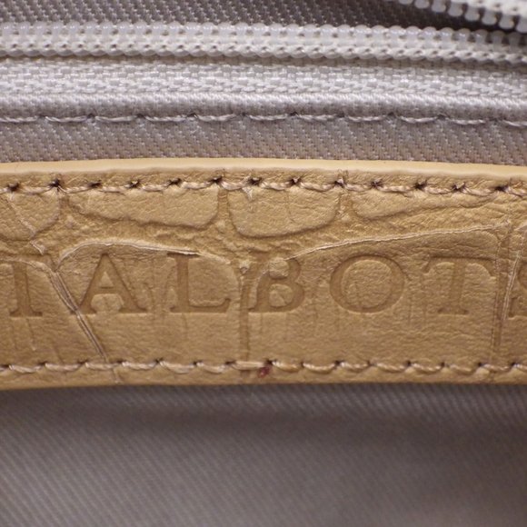 Talbots Yellow Leather Wristlet/ Clutch/ Moc Croc Embossed - Picture 6 of 8